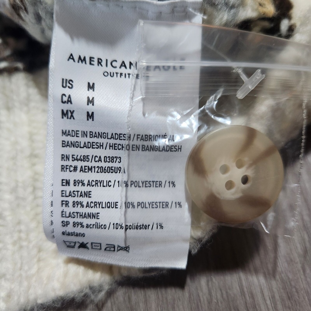 American Eagle Cream Knit V Neck Cardigan Medium - Picture 14 of 14